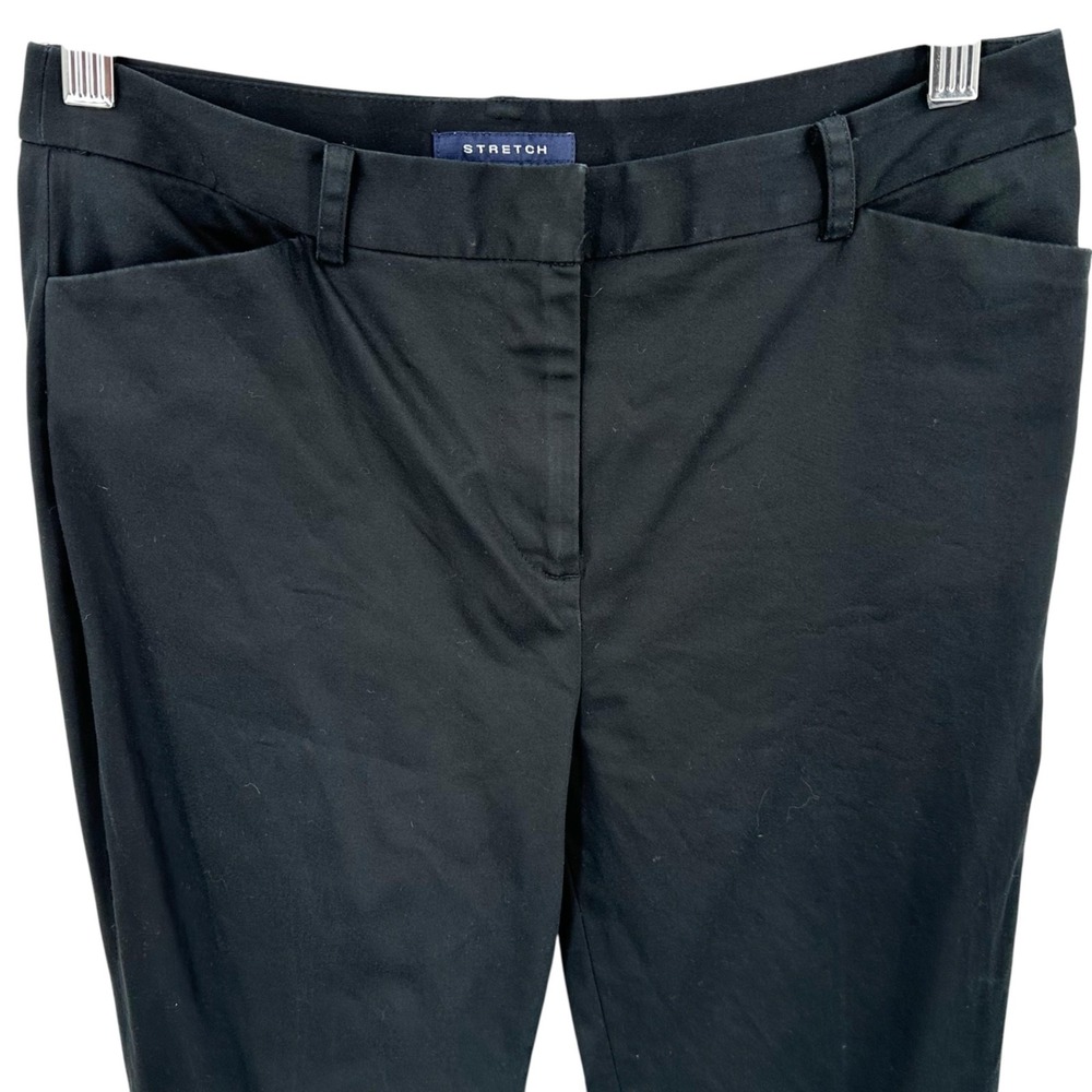 JONES NEW YORK Black Flat Front Straight Leg Stretch Chino Pants Women's 4P - Picture 4 of 10